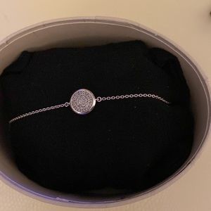 Links of London sterling sliver and pave diamond circle bracelet